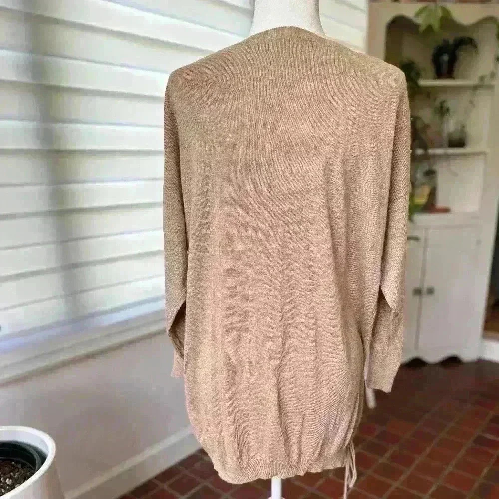 Sage & Flower Oversized Fringe Sweater Long Sleeve Beige/Tan wool S/M - EUC - Picture 5 of 8